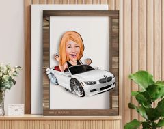 BK Gift Kişiye Özel Kadın Patron Karikatürlü 3D Ahşap Tablo, Sevgiliye Hediye, Arkadaşa Hediye, Yıl Dönümü Hediyesi, Doğum Günü Hediyesi-3