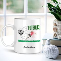 Kişiye Özel Mesleki Futbolcu Beyaz Kupa Bardak - 002