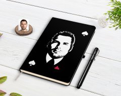 Kişiye Özel Godfather Baba Tasarımlı Siyah Defter ve Kalem Hediye Seti-12