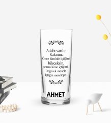 Kişiye Özel Renkli Baskılı Adabı Vardır Rakının Tasarımlı Rakı Bardağı-1