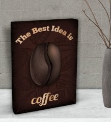 BK Gift Coffe Tasarımlı Dekoratif Mini Kanvas Tablo 15x20cm-7
