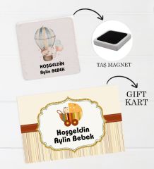 BK Kids Kişiye Özel Kırmızı Yeni Doğan Hastane Çıkışı, Anneye Hediye, Zirkon Taşlı Melek Kolye, 9 Parça Bebek Hediye Seti-1