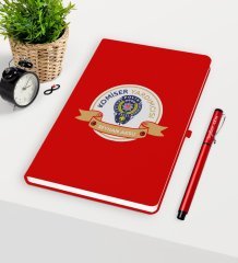 Kişiye Özel Komiser Yardımcısı Temalı Kırmızı Defter Kalem Seti - 1