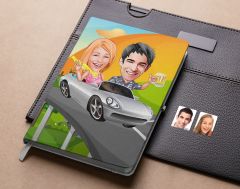 Bk Gift Kişiye Özel Sevgililer Karikatürlü Beyaz Defter-53 , Arkadaşa Hediye , Sevgiliye Hediye