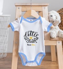 BK Kids Kişiye Özel Mavi Bebek Body Zıbın - Model 7