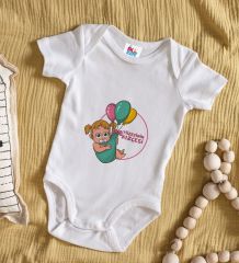 BK Kids Tizesinin Kızçesi Tasarımlı Beyaz Bebek Body Zıbın-1