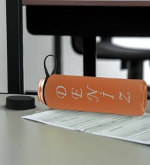 BK Gift Kişiye Özel İsimli Turuncu Defter ve Somon Cam Matara Hediye Seti-3, Sevgiliye Hediye, Arkadaşa Hediye, Yeni İş Hediyesi
