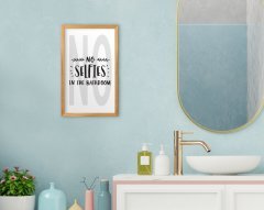 BK Home No Selfies In The Bathroom Dekoratif Retro Ahşap Tablo-2