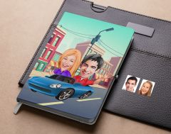 Bk Gift Kişiye Özel Sevgililer Karikatürlü Beyaz Defter-52 , Arkadaşa Hediye , Sevgiliye Hediye