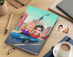Bk Gift Kişiye Özel Sevgililer Karikatürlü Beyaz Defter-52 , Arkadaşa Hediye , Sevgiliye Hediye