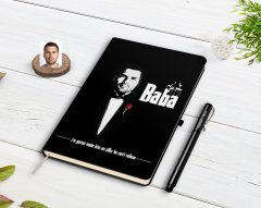 Kişiye Özel Godfather Baba Tasarımlı Siyah Defter ve Kalem Hediye Seti-3