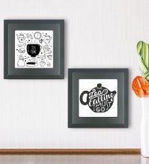 BK Gift Mutfak Temalı 2’li Ahşap Çerçeveli Taş Duvar Dekoru-6