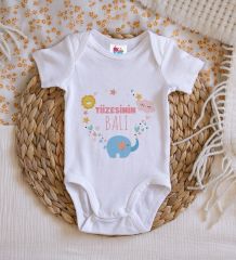 BK Kids Tizesinin Balı Tasarımlı Beyaz Bebek Body Zıbın-1