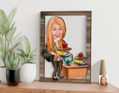 BK Gift Kişiye Özel Kadın Öğretmen Karikatürlü 3D Ahşap Tablo, Sevgiliye Hediye, Arkadaşa Hediye, Yıl Dönümü Hediyesi, Doğum Günü Hediyesi-4