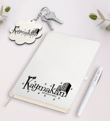 Kişiye Özel Kaymakam Beyaz Defter Kalem Ve Anahtarlık Hediye Seti-2
