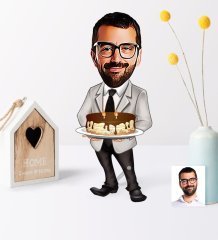 Kişiye Özel Bay Doğum Günü Karikatür Ahşap Biblo - 4