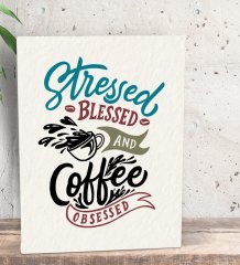 BK Gift Coffe Tasarımlı Dekoratif Mini Kanvas Tablo 15x20cm-3