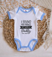 BK Kids Kişiye Özel Mavi Bebek Body Zıbın - Model 4