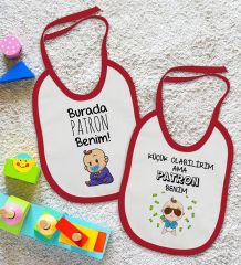 BK Kids Patron Tasarımlı 2’li Kırmızı Mama Önlüğü-1
