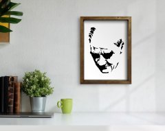 BK Home Atatürk Tasarımlı Doğal Masif Ahşap Çerçeveli Tablo 45x65cm-45