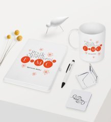 Kişiye Özel Fizik Öğretmeni Temalı Beyaz Defter Kalem Kupa Ayna Seti - 2