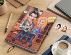 Bk Gift Kişiye Özel Sevgililer Karikatürlü Beyaz Defter-50 , Arkadaşa Hediye , Sevgiliye Hediye