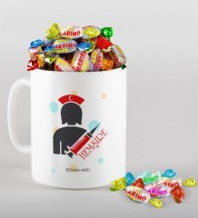 Kişiye Özel Hemşire Kupa ve Haribo Şeker Hediye Seti-3