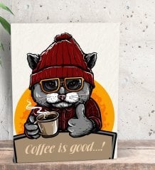 BK Gift Coffe Tasarımlı Dekoratif Mini Kanvas Tablo 15x20cm-2