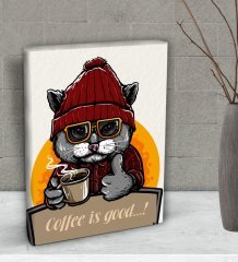 BK Gift Coffe Tasarımlı Dekoratif Mini Kanvas Tablo 15x20cm-2