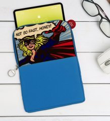 BK Gift Pop Art Tasarımlı Taşınabilir Koruyucu Tablet Kılıfı & Organizer Çanta - Mavi-11