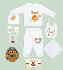 BK Kids Kişiye Özel Beyaz Hastane Çıkışı, Kirpi Pelüş Oyuncak, Yeni Doğan Bebek Giyim Hediyesi, 9 Parça Bebek Hediye Seti-2