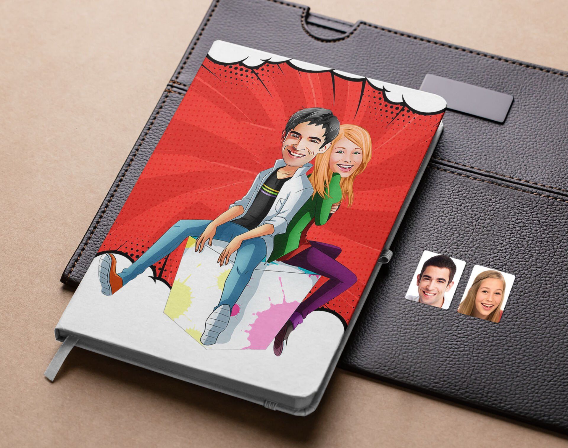 Bk Gift Kişiye Özel Sevgililer Karikatürlü Beyaz Defter-35 , Arkadaşa Hediye , Sevgiliye Hediye