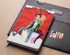 Bk Gift Kişiye Özel Sevgililer Karikatürlü Beyaz Defter-35 , Arkadaşa Hediye , Sevgiliye Hediye