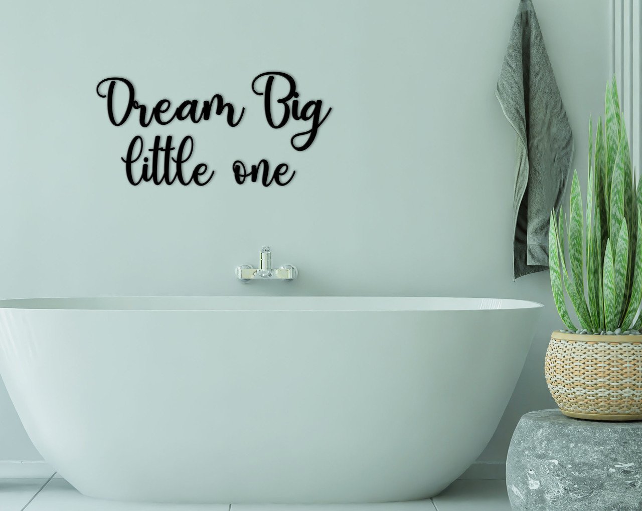 BK Home Dream Big Little One Ahşap Duvar Yazısı