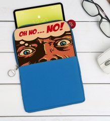 BK Gift Pop Art Tasarımlı Taşınabilir Koruyucu Tablet Kılıfı & Organizer Çanta - Mavi-10