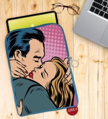 BK Gift Pop Art Tasarımlı Taşınabilir Koruyucu Tablet Kılıfı & Organizer Çanta - Mavi-10