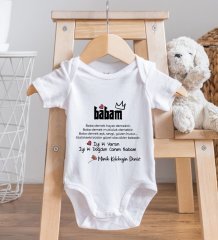 BK Kids İsimli İyi Ki Doğdun Canım Babam Tasarımlı Bebek Body Zıbın - Model 1