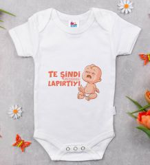BK Kids Te Şindi Koparacam Tasarımlı Beyaz Bebek Body Zıbın-1