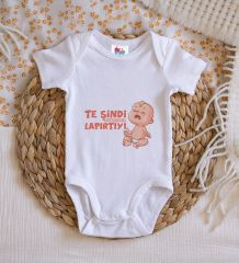 BK Kids Te Şindi Koparacam Tasarımlı Beyaz Bebek Body Zıbın-1