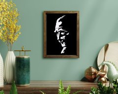 BK Home Atatürk Tasarımlı Doğal Masif Ahşap Çerçeveli Tablo 45x65cm-41