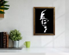 BK Home Atatürk Tasarımlı Doğal Masif Ahşap Çerçeveli Tablo 45x65cm-41