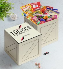 Kişiye Özel Türkçe Öğretmeni Ahşap Kutuda Nostaljik Lezzetler Hediye Seti-2