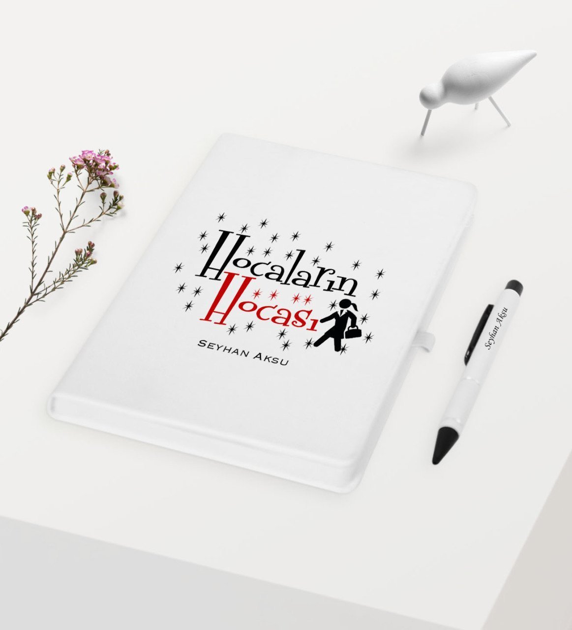 Kişiye Özel Hocaların Hocası Temalı Beyaz Defter Kalem Hediye Seti - 2