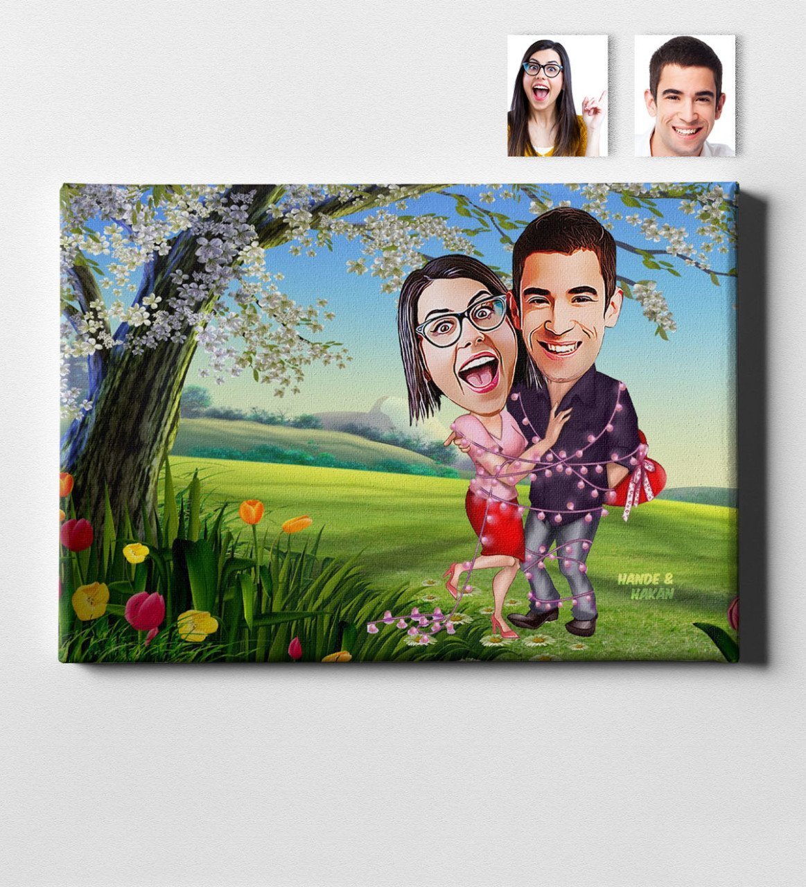 Kişiye Özel Karikatür Kanvas Tablo (50 x 70 cm.) 6