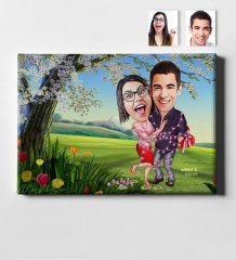 Kişiye Özel Karikatür Kanvas Tablo (50 x 70 cm.) 6