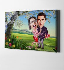Kişiye Özel Karikatür Kanvas Tablo (50 x 70 cm.) 6