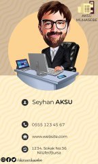 Kişiye Özel Muhasebeci Karikatürlü Bitmeyen Kartvizit - Model 1