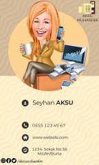 Kişiye Özel Muhasebeci Karikatürlü Bitmeyen Kartvizit - Model 1