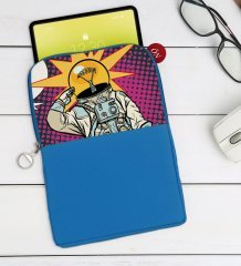BK Gift Pop Art Tasarımlı Taşınabilir Koruyucu Tablet Kılıfı & Organizer Çanta - Mavi-9