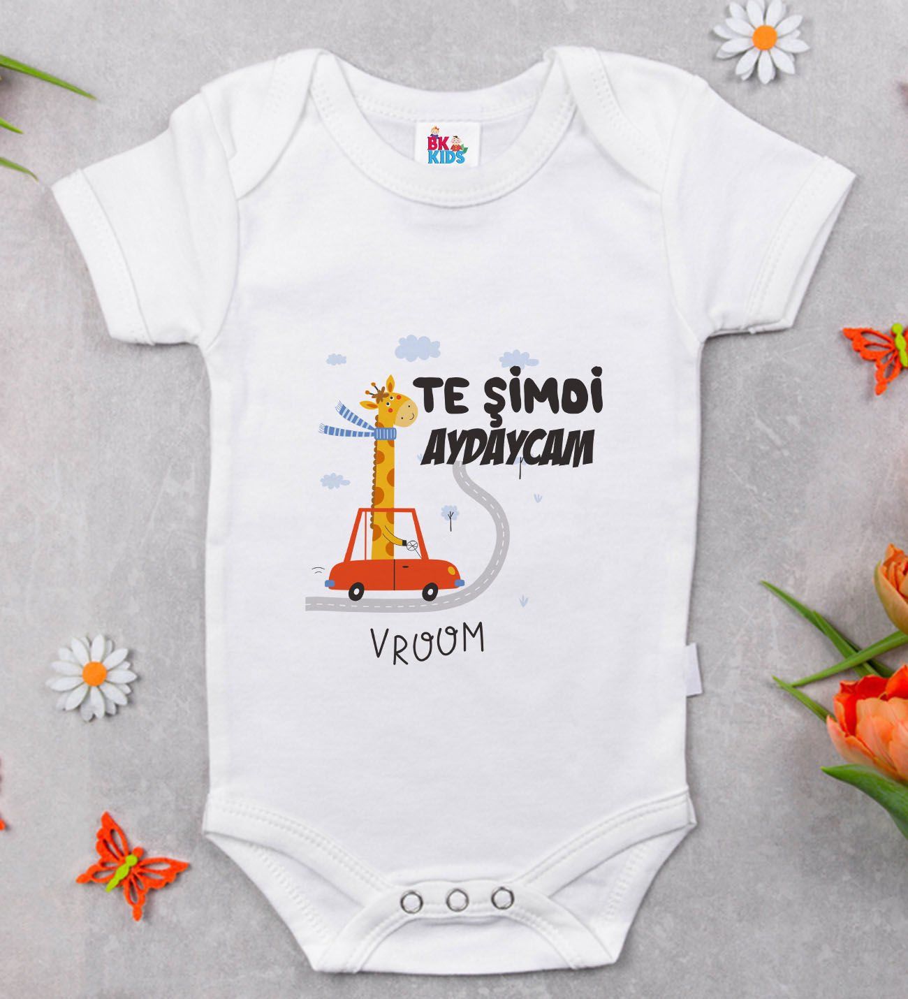 BK Kids Te Şimdi Tasarımlı Beyaz Bebek Body Zıbın-1